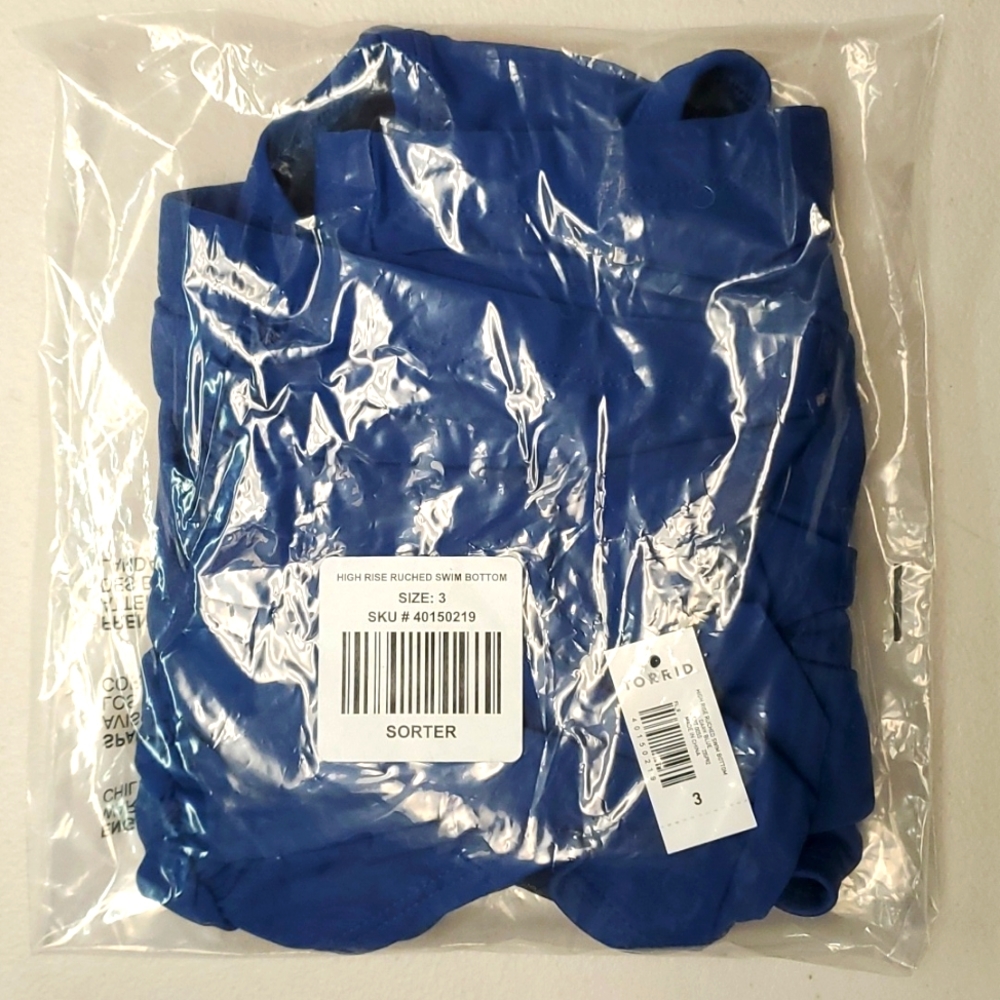 ❤️NWT TORRID SWIM BOTTOM - HIGH RISE - TUMMY CONTROL POCKETS - RUCHED PLUS SIZE - Picture 7 of 8
